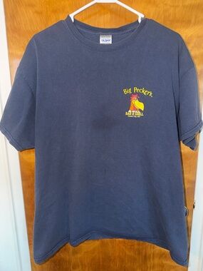 Gildan Navy Short-Sleeve Tee with Yellow & Red Big Peckers OC MD Logo